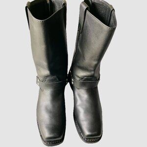 Milwaukee Authentic Black Leather Biker Boots MB410 Sz 10.5 D Pre-Owned